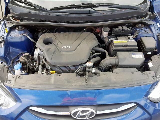 KMHCT5AE6GU261112 - 2016 HYUNDAI ACCENT SE BLUE photo 7