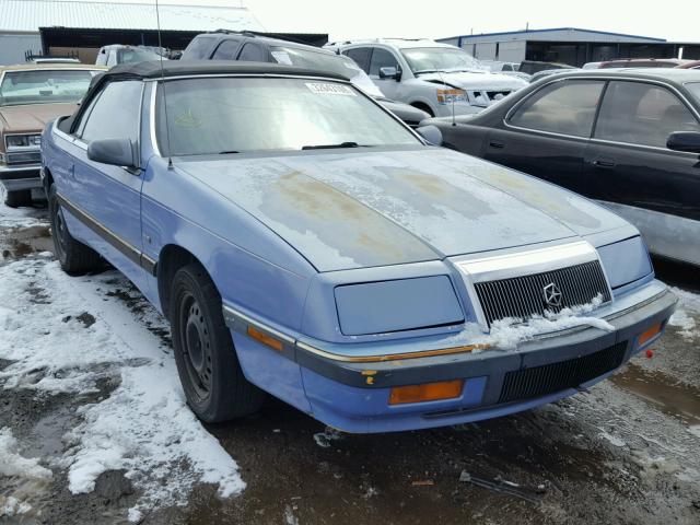 1C3XU5532NF278278 - 1992 CHRYSLER LEBARON LX BLUE photo 1