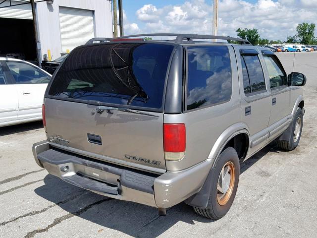 1GNDT13W1Y2189747 - 2000 CHEVROLET BLAZER TAN photo 4