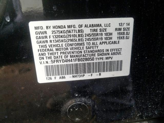 5FRYD4H41FB028050 - 2015 ACURA MDX TECHNOLOGY  photo 10