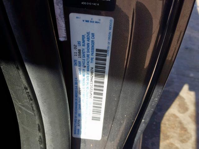 3VWFE21C33M429874 - 2003 VOLKSWAGEN NEW BEETLE ნაცრისფერი ფოტო 10