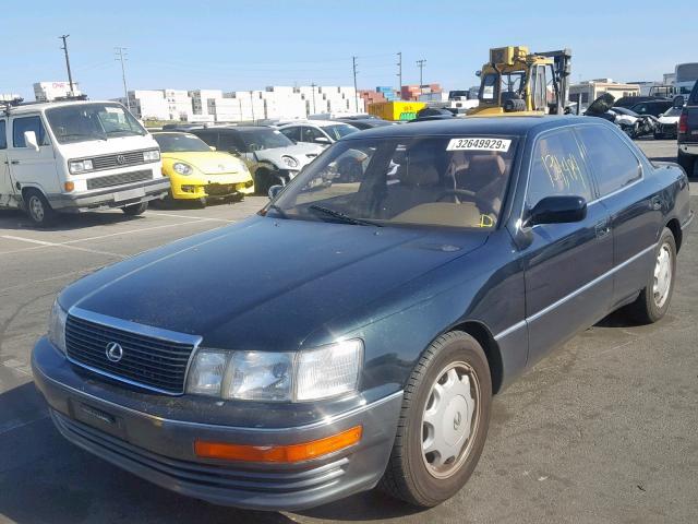 JT8UF11E5P0161646 - 1993 LEXUS LS 400 GREEN photo 2