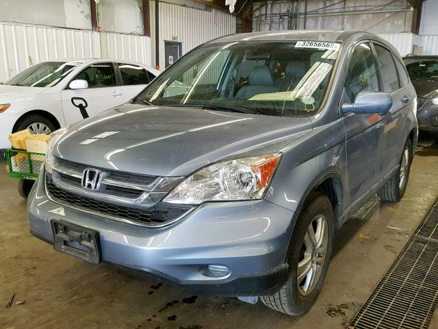 5J6RE4H7XAL046446 - 2010 HONDA CR-V EXL BLUE photo 2