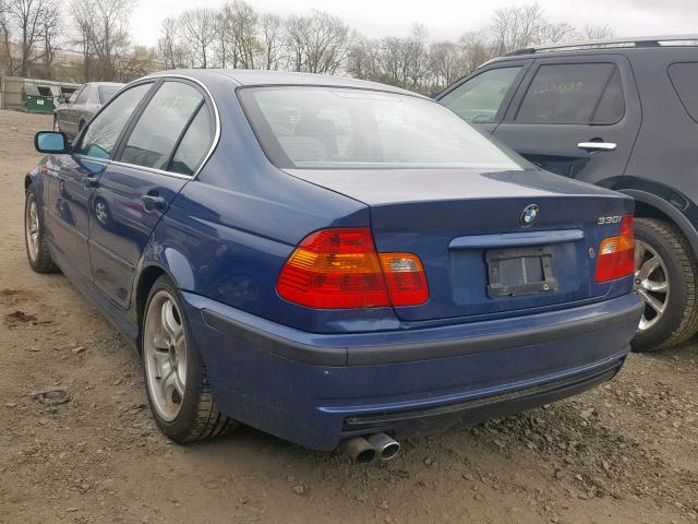 WBAEV53422KM01525 - 2002 BMW 330 I BLUE photo 3