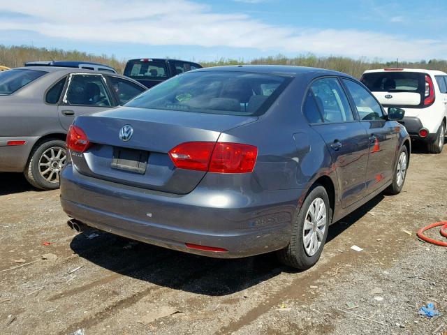 3VW2K7AJ3CM307132 - 2012 VOLKSWAGEN JETTA BASE GRAY photo 4