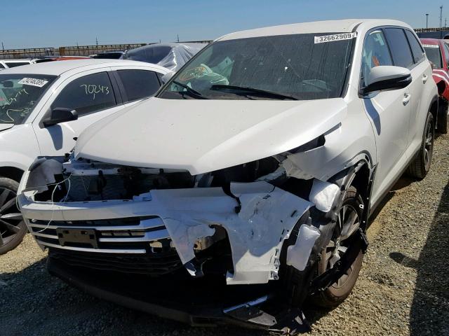 5TDZZRFH4KS307993 - 2019 TOYOTA HIGHLANDER WHITE photo 2