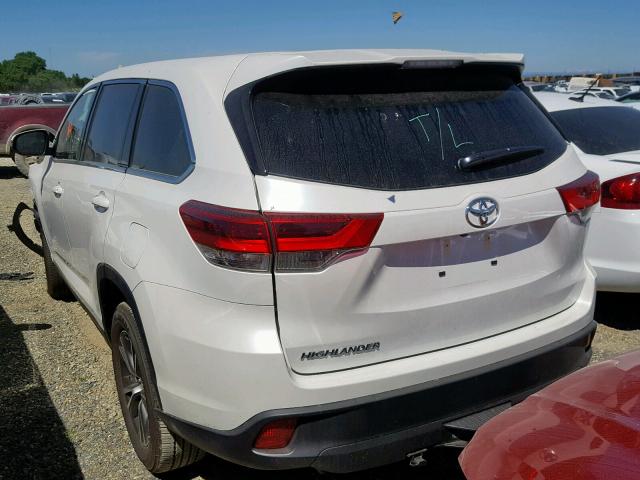 5TDZZRFH4KS307993 - 2019 TOYOTA HIGHLANDER WHITE photo 3