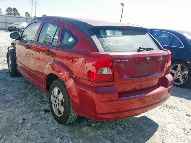 1B3HB28B27D288333 - 2007 DODGE CALIBER RED photo 3