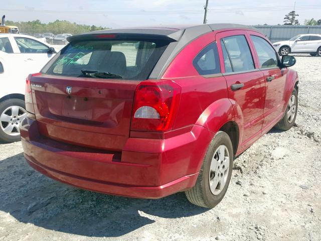 1B3HB28B27D288333 - 2007 DODGE CALIBER RED photo 4