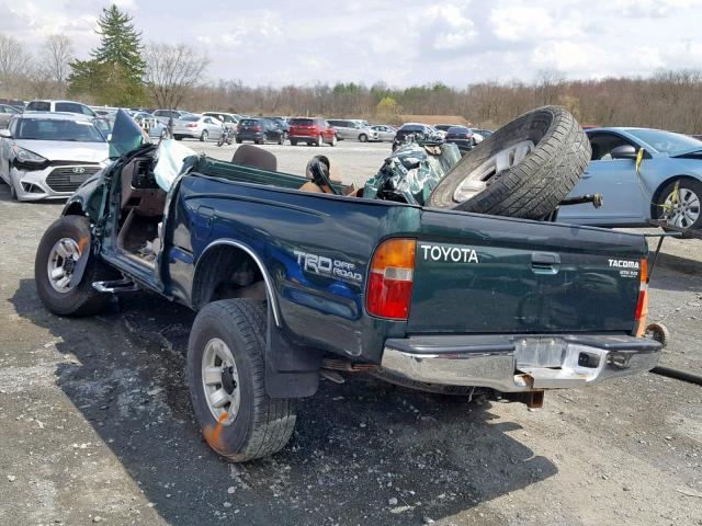 4TAPM62N1YZ656113 - 2000 TOYOTA TACOMA GREEN photo 3