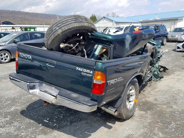 4TAPM62N1YZ656113 - 2000 TOYOTA TACOMA GREEN photo 4