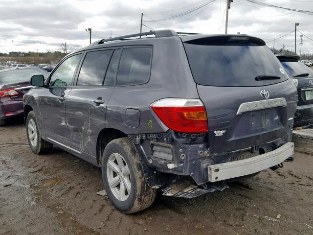 5TDBK3EH1AS024356 - 2010 TOYOTA HIGHLANDER GRAY photo 3