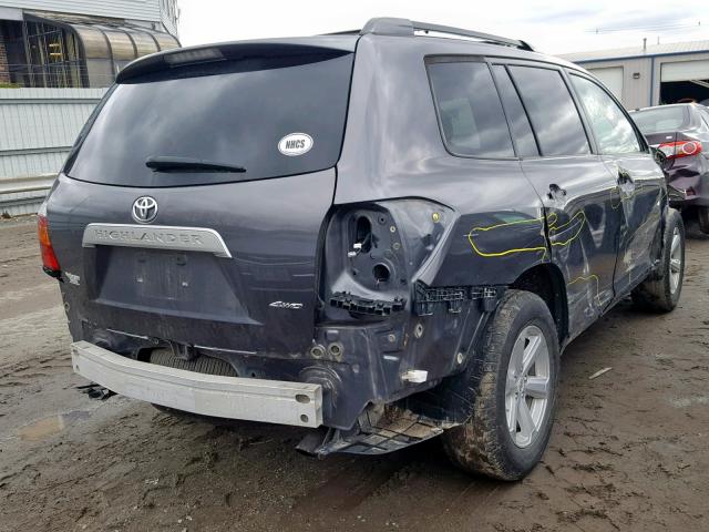 5TDBK3EH1AS024356 - 2010 TOYOTA HIGHLANDER GRAY photo 4