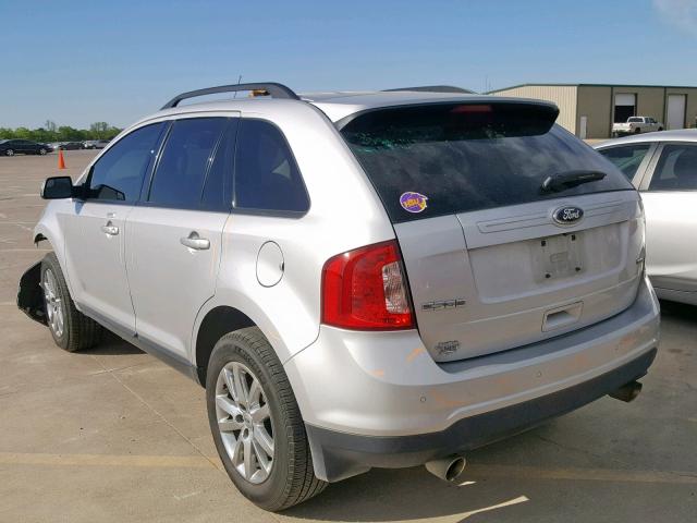 2FMDK3JC4DBB10782 - 2013 FORD EDGE SEL SILVER photo 3