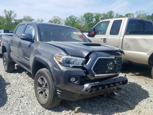 5TFCZ5AN1JX153649 - 2018 TOYOTA TACOMA DOU GRAY photo 1