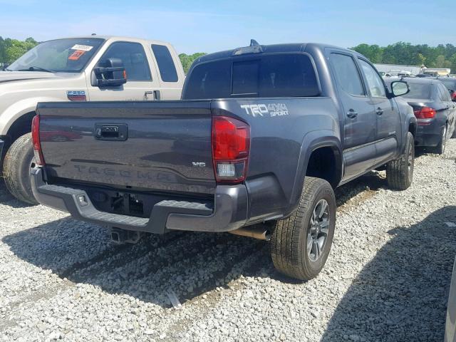 5TFCZ5AN1JX153649 - 2018 TOYOTA TACOMA DOU GRAY photo 4