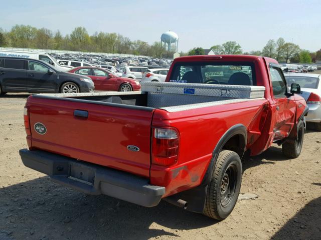 1FTYR10U42PB75637 - 2002 FORD RANGER RED photo 4