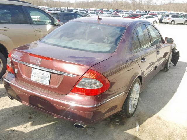 WDBUF56X57B158056 - 2007 MERCEDES-BENZ E 350 BURGUNDY photo 4