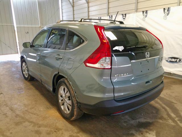 JHLRM3H76CC009368 - 2012 HONDA CR-V EXL GREEN photo 3