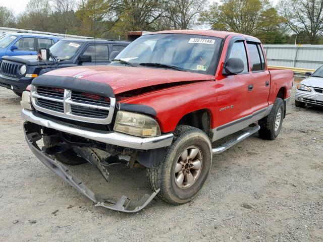 1B7GG2ANX1S186104 - 2001 DODGE DAKOTA QUA RED photo 2