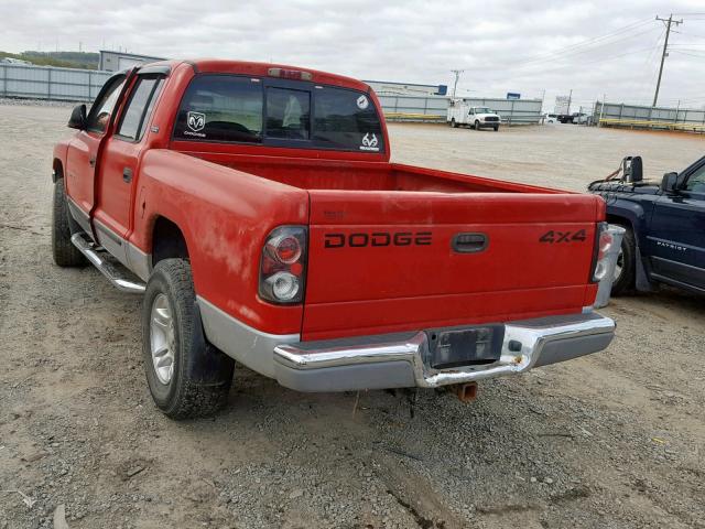 1B7GG2ANX1S186104 - 2001 DODGE DAKOTA QUA RED photo 3