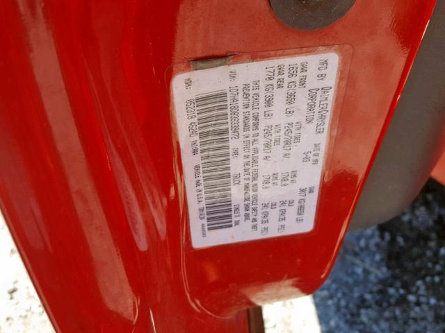 1D7HA18D83S339472 - 2003 DODGE RAM 1500 S RED photo 10