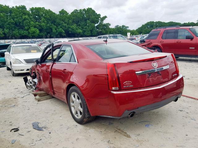 1G6DT57V180209432 - 2008 CADILLAC CTS HI FEA BURGUNDY photo 3