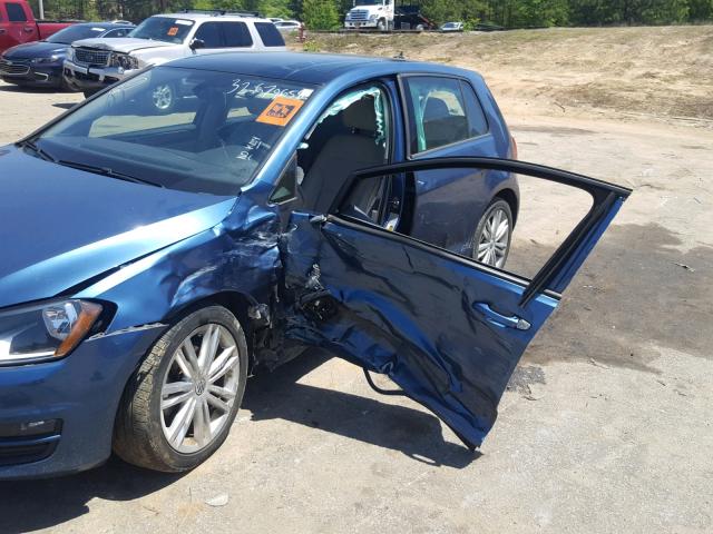 3VW2A7AU2FM043760 - 2015 VOLKSWAGEN GOLF TDI BLUE photo 9