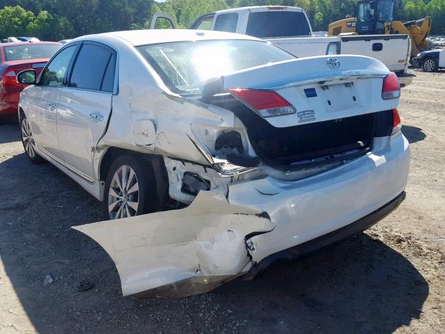 4T1BK3DB4BU378569 - 2011 TOYOTA AVALON BAS WHITE photo 3