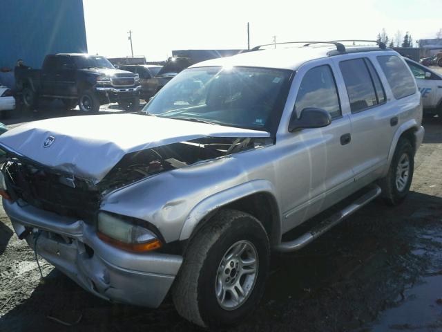 1B4HS48N82F178952 - 2002 DODGE DURANGO SL SILVER photo 2