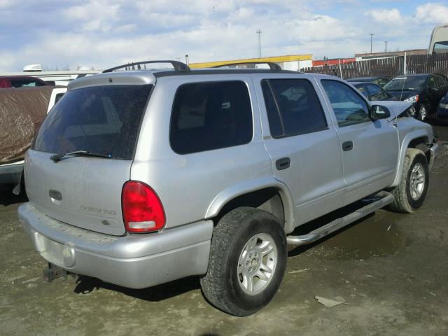 1B4HS48N82F178952 - 2002 DODGE DURANGO SL SILVER photo 4