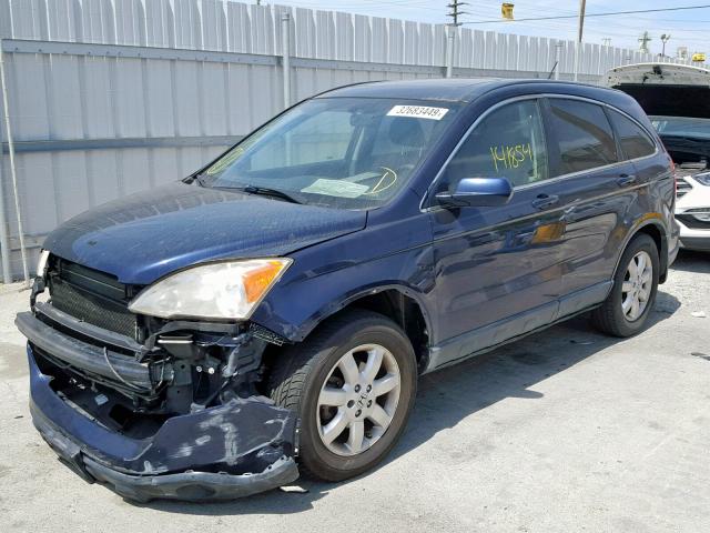 JHLRE38718C039298 - 2008 HONDA CR-V EXL BLUE photo 2