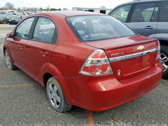 KL1TD5DE7AB044160 - 2010 CHEVROLET AVEO LS RED photo 3