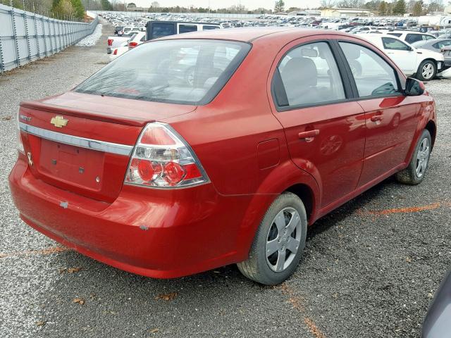 KL1TD5DE7AB044160 - 2010 CHEVROLET AVEO LS RED photo 4