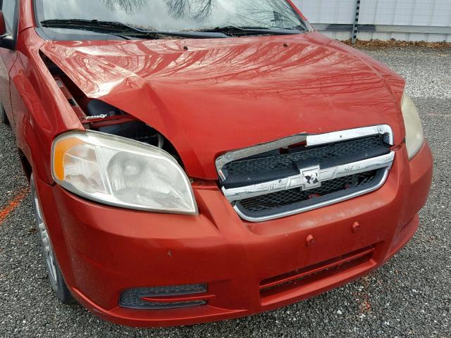 KL1TD5DE7AB044160 - 2010 CHEVROLET AVEO LS RED photo 9