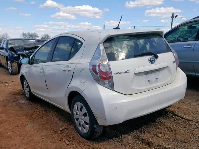 JTDKDTB38E1073429 - 2014 TOYOTA PRIUS C WHITE photo 3