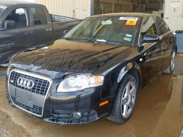 WAUAF78EX8A007133 - 2008 AUDI A4 2.0T BLACK photo 2