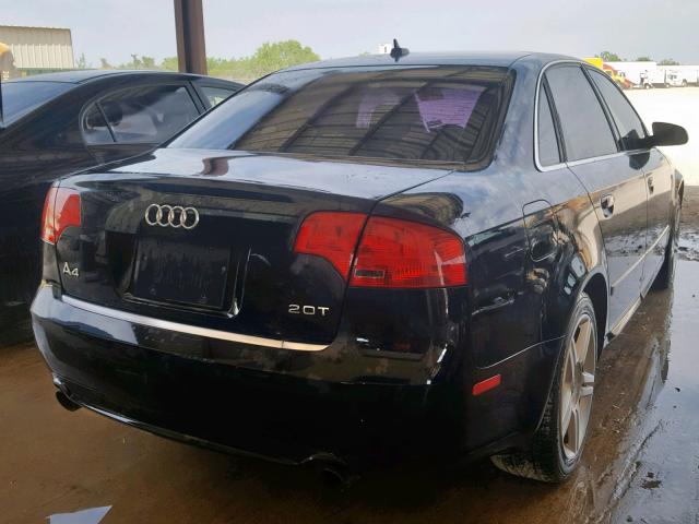 WAUAF78EX8A007133 - 2008 AUDI A4 2.0T BLACK photo 4