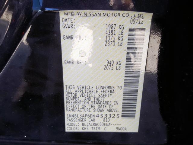 1N4BL3AP6DN453325 - 2013 NISSAN ALTIMA 3.5S  photo 10