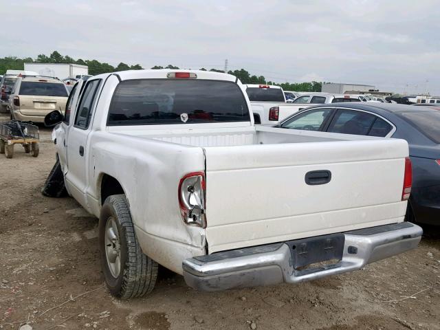 1D7HL48N94S736937 - 2004 DODGE DAKOTA QUA WHITE photo 3