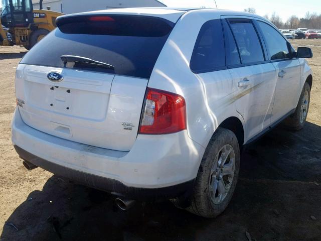 2FMDK4JC9EBA29302 - 2014 FORD EDGE SEL WHITE photo 4