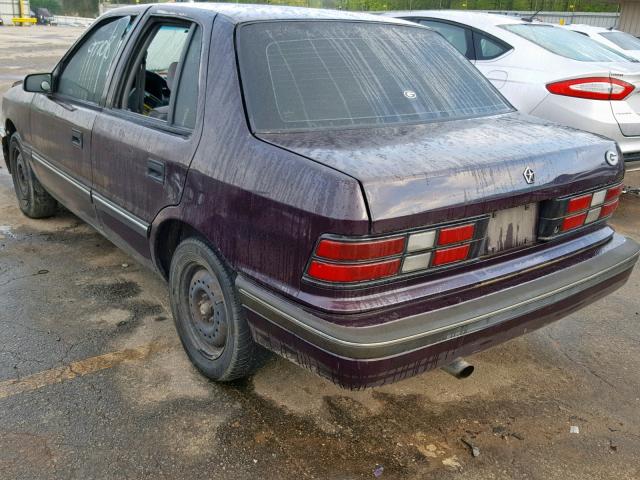 1B3XP28KXNN235108 - 1992 DODGE SHADOW AME BURGUNDY photo 3