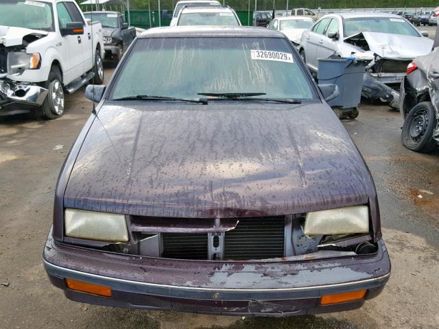 1B3XP28KXNN235108 - 1992 DODGE SHADOW AME BURGUNDY photo 9