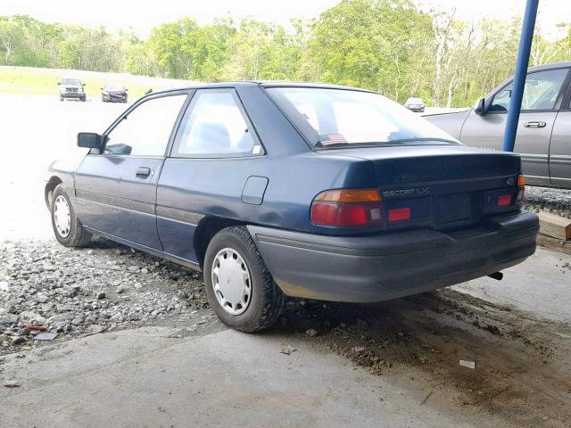 1FAPP11J1MW140719 - 1991 FORD ESCORT LX BLUE photo 3