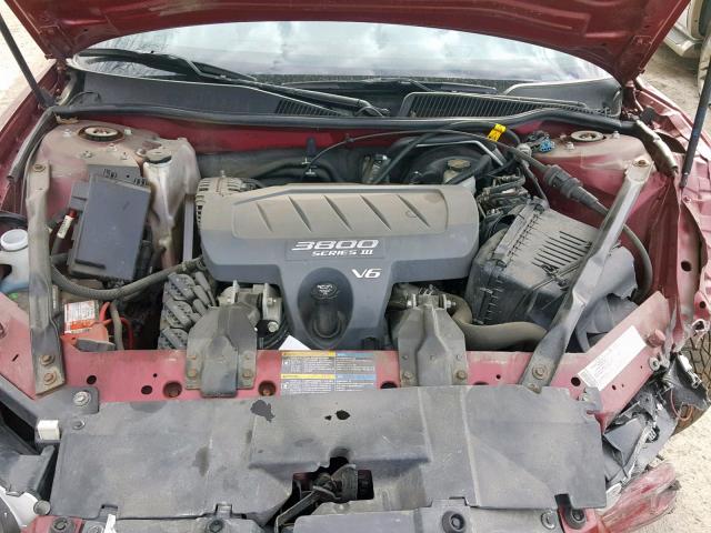 2G4WD532951337525 - 2005 BUICK LACROSSE C RED photo 7