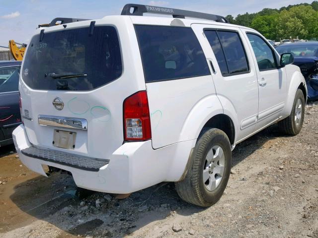 5N1AR18U15C781846 - 2005 NISSAN PATHFINDER WHITE photo 4