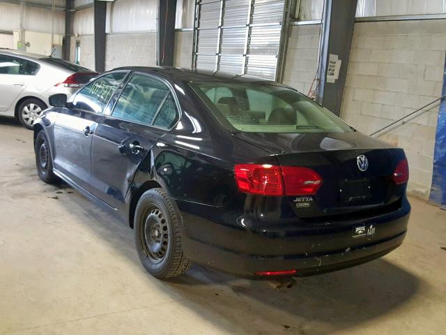 3VW2K7AJ1EM389736 - 2014 VOLKSWAGEN JETTA BASE BLACK photo 3