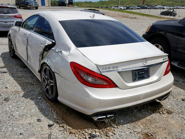 WDDLJ7EB5CA007253 - 2012 MERCEDES-BENZ CLS 63 AMG WHITE photo 3