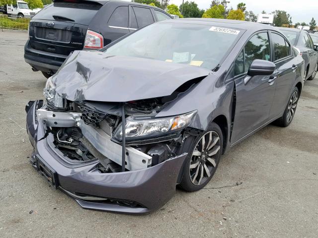 2HGFB2F97FH553384 - 2015 HONDA CIVIC EXL GRAY photo 2