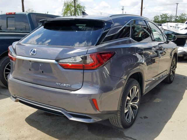 2T2BGMCA9JC021674 - 2018 LEXUS RX 450H GRAY photo 4